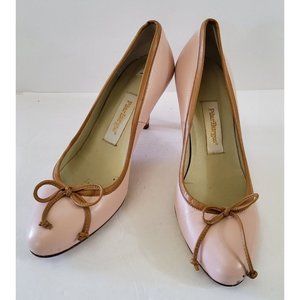 Pilar Burgos Women's Leather Pink Brown Pumps Heels Size 36